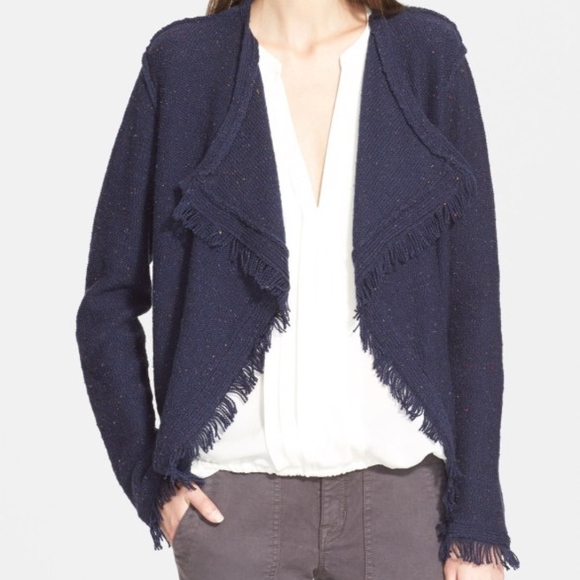 Joie Sweaters - Joie Nalah Drape Front Open Fringe Cardigan XS
